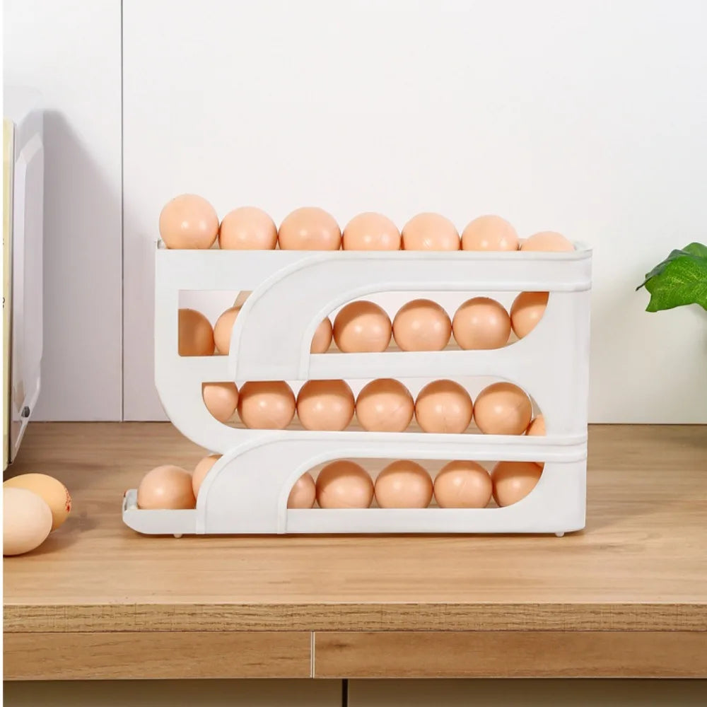 Automatic Egg Roller Organizer - Space Saving Kitchen Storage