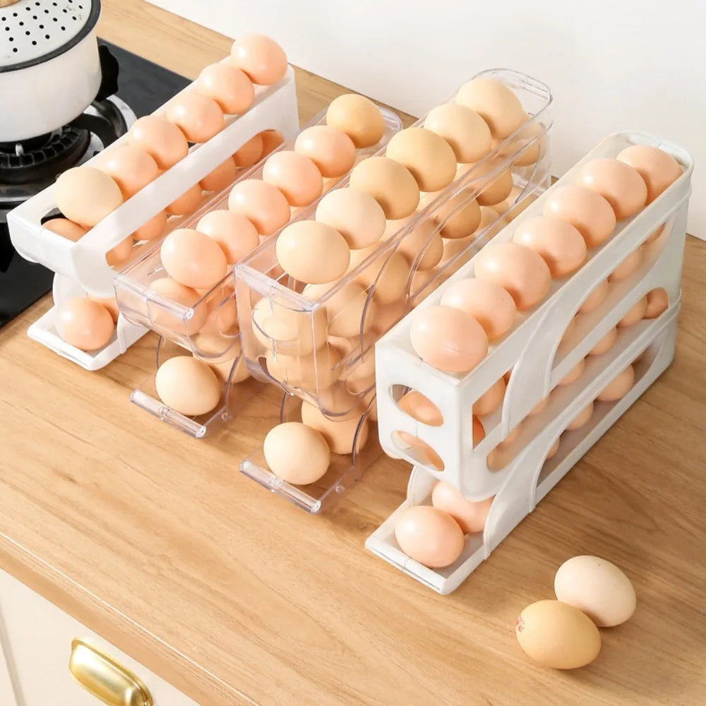 Automatic Egg Roller Organizer - Space Saving Kitchen Storage