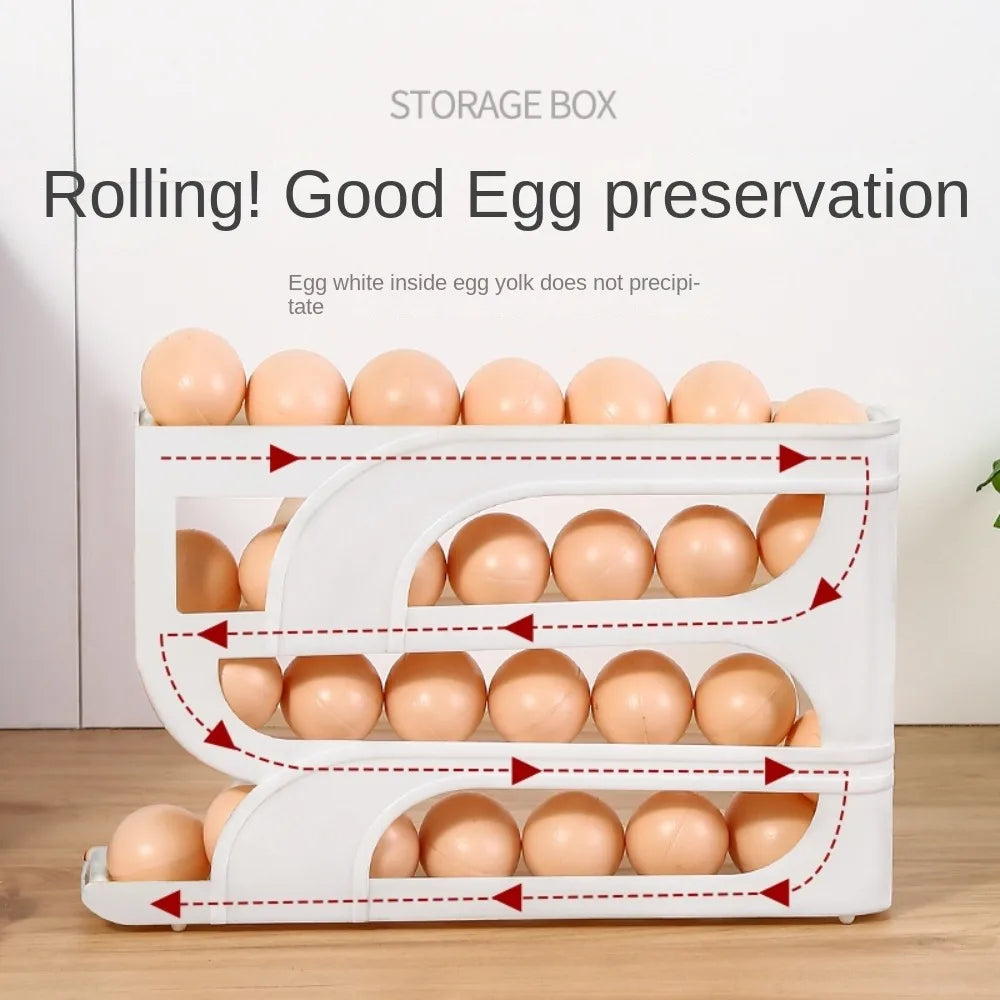 Automatic Egg Roller Organizer - Space Saving Kitchen Storage