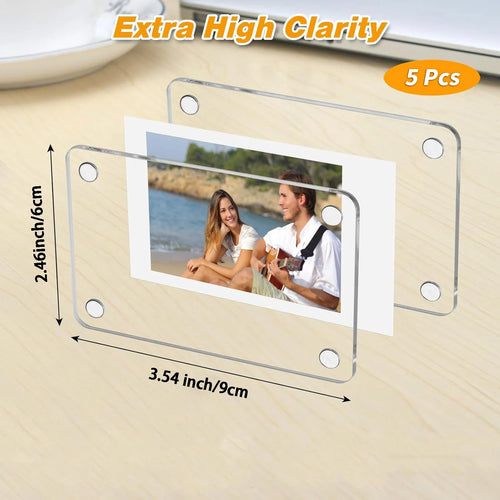 Acrylic Magnetic Photo Frames for Fridge - 5 Pack
