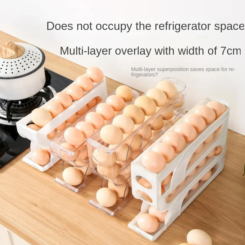 Automatic Egg Roller Organizer - Space Saving Kitchen Storage