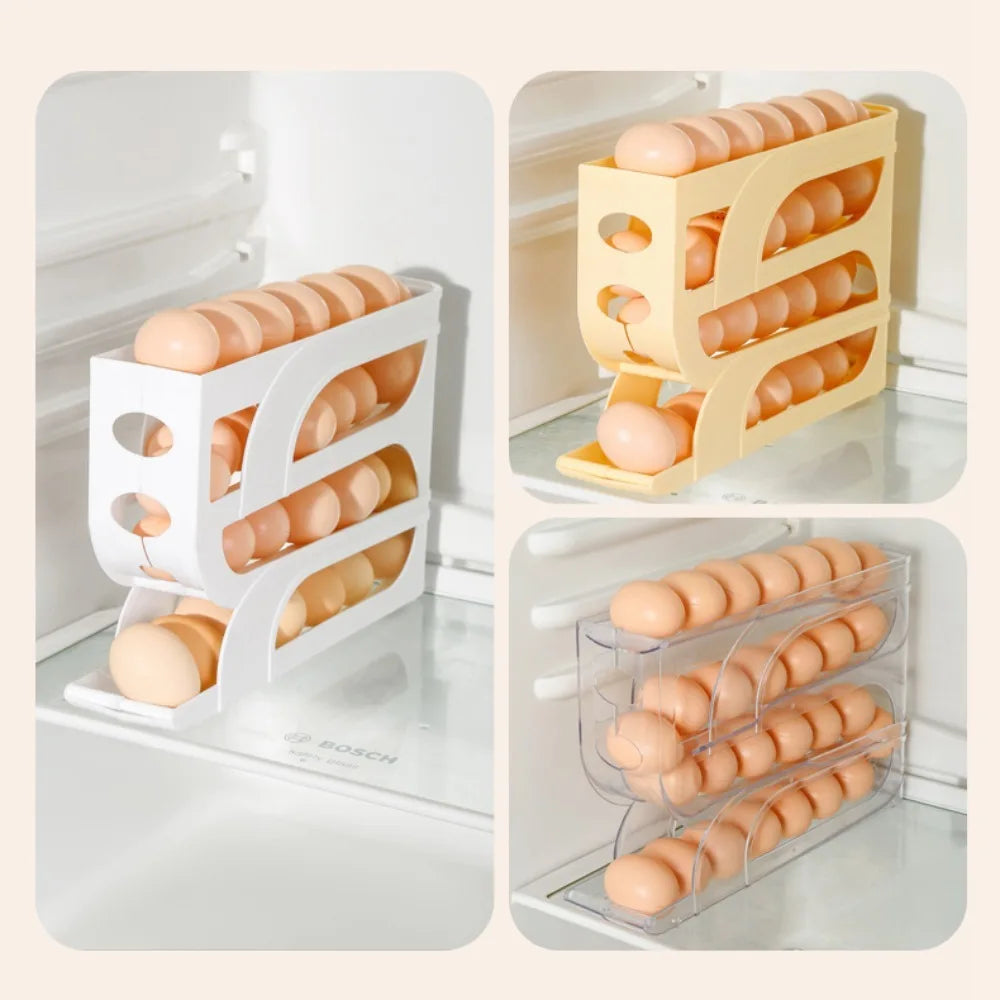 Automatic Egg Roller Organizer - Space Saving Kitchen Storage