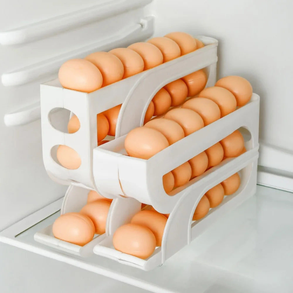 Automatic Egg Roller Organizer - Space Saving Kitchen Storage